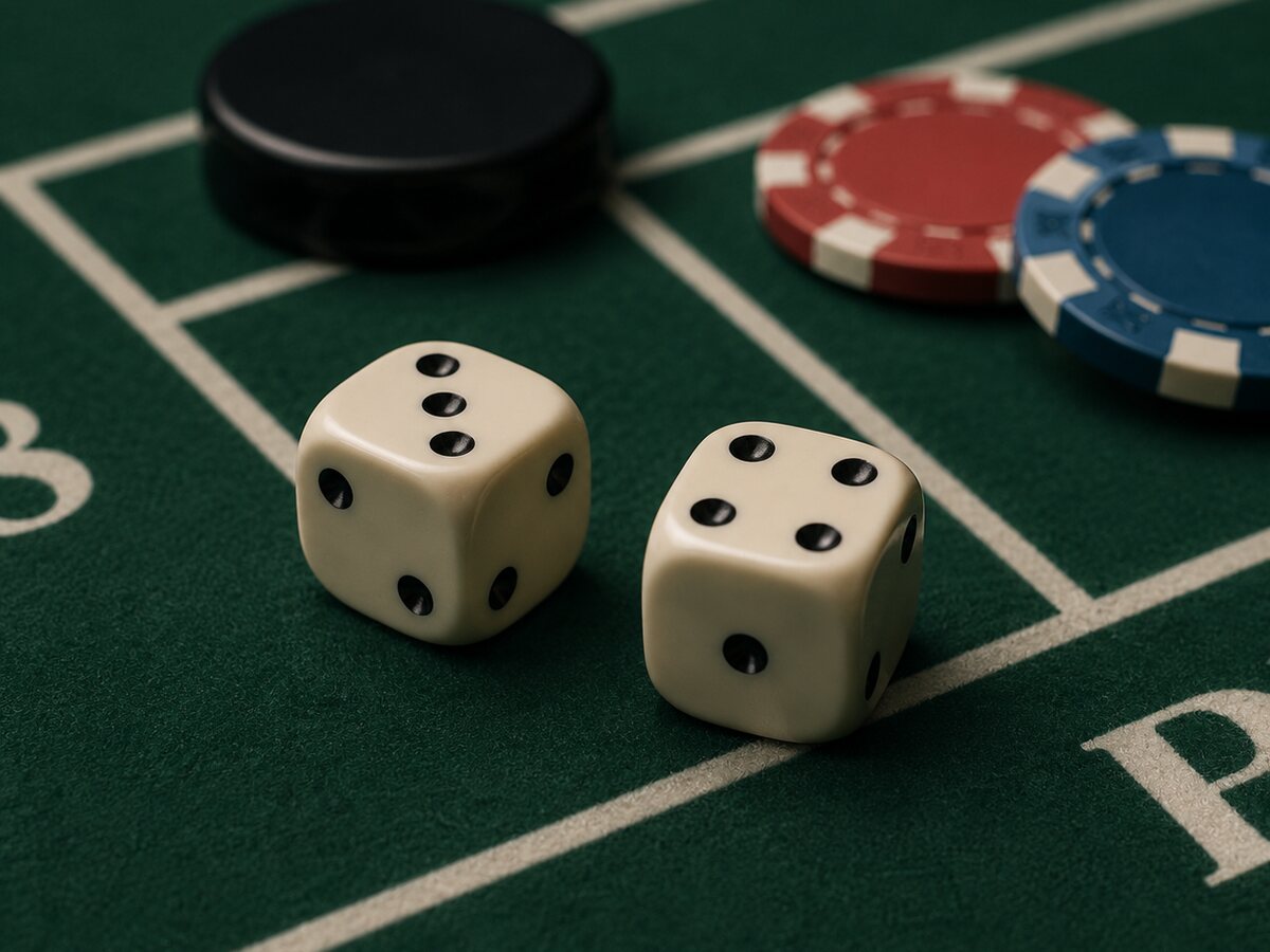 Deux dés illustrant le lancer de sortie au craps
