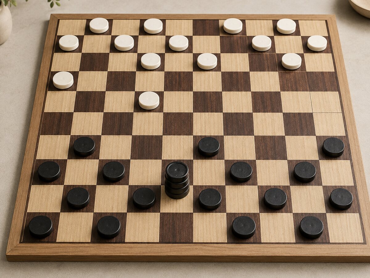 Jeu de dames internationales sur un damier dix par dix